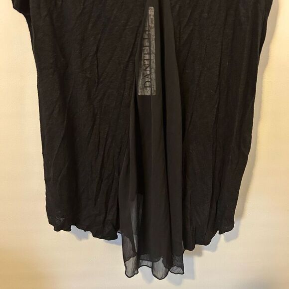 Dantelle Tunic Women 1x Sheer cut out Black Rayon linen boho whimsigoth goth NWT - Picture 8 of 13